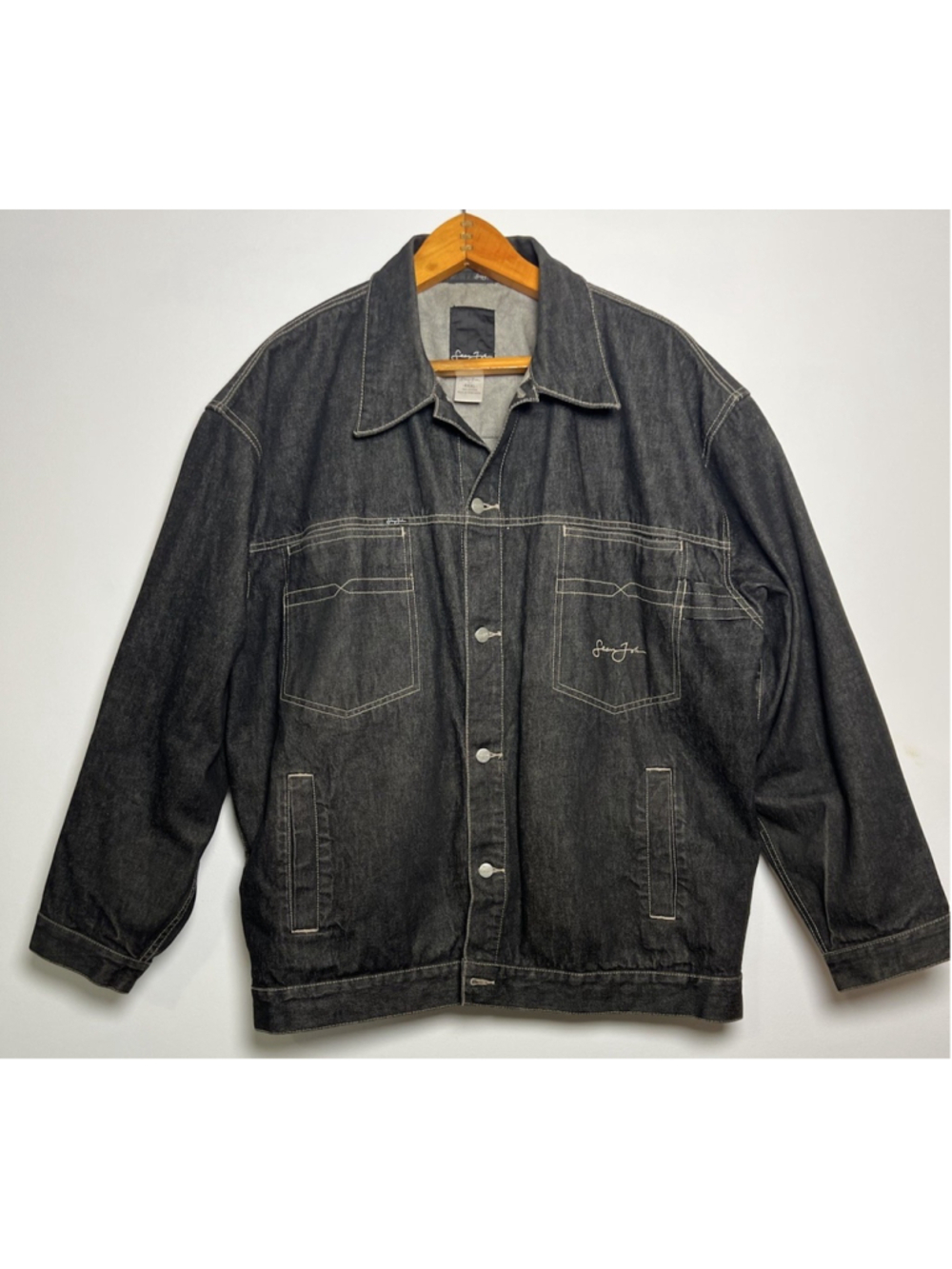Sean John Denim Jacket Men’s XXXL Dark Wash 100% Cotton Hip Hop Streetwear Y2K